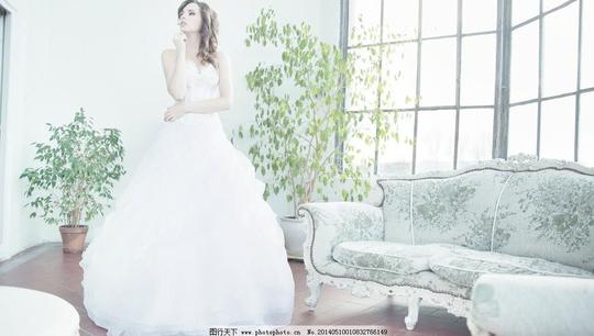 婚纱摄影白色典雅婚纱照美女魅力女人模特女性女人婚纱摄影图片素材下载