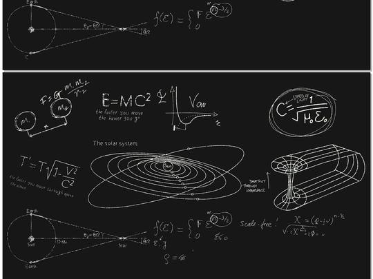 天文学天体物理学黑板物理方程视频素材