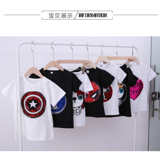 抖音会变的衣服美国队长同款蜘蛛侠可翻转亮片