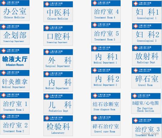 科室标识标志图标妇科口腔科内科外科医院科室牌矢量医院科室牌科室医院