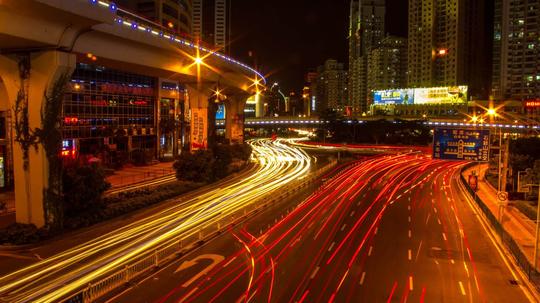 城市延时夜景车流光_1920x1080_高清视频素材下载(:)