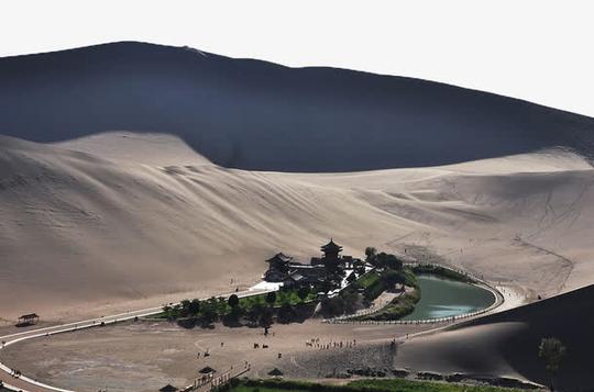 风景名胜,沙漠,月牙泉,风景素材