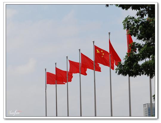 五星红旗迎风飘扬