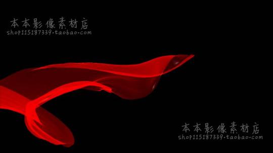 红绸飞舞红丝带绸红布红绸缎背景透明带通道高清非编视频素材详情图