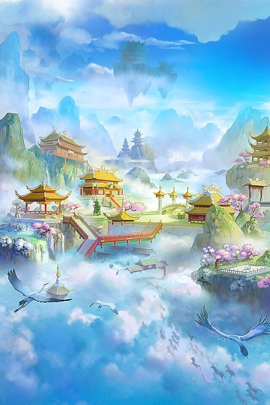 古风背景天宫