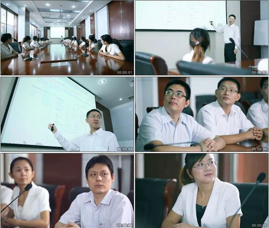 企业公司会议开会员工培训高清实拍视频素材
