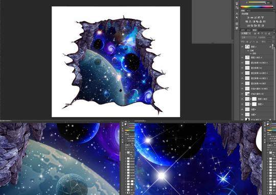 3d立体星空地板画,背景底纹,设计素材,设计,汇图网www