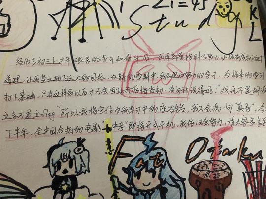 开学一初中生用各种梗制作的小报