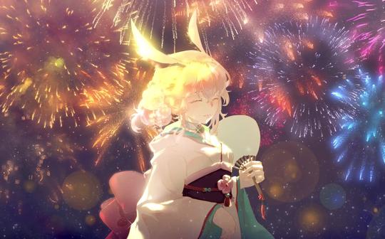 【动态壁纸】和八重樱一起看四周年的烟花吧