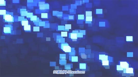 炫酷蓝色背景光效小方格层叠交错运动视觉模糊效果视频素材