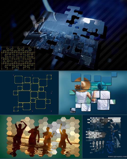ae脚本:三维透视多画面视频墙扭曲变形画轴效果aescripts