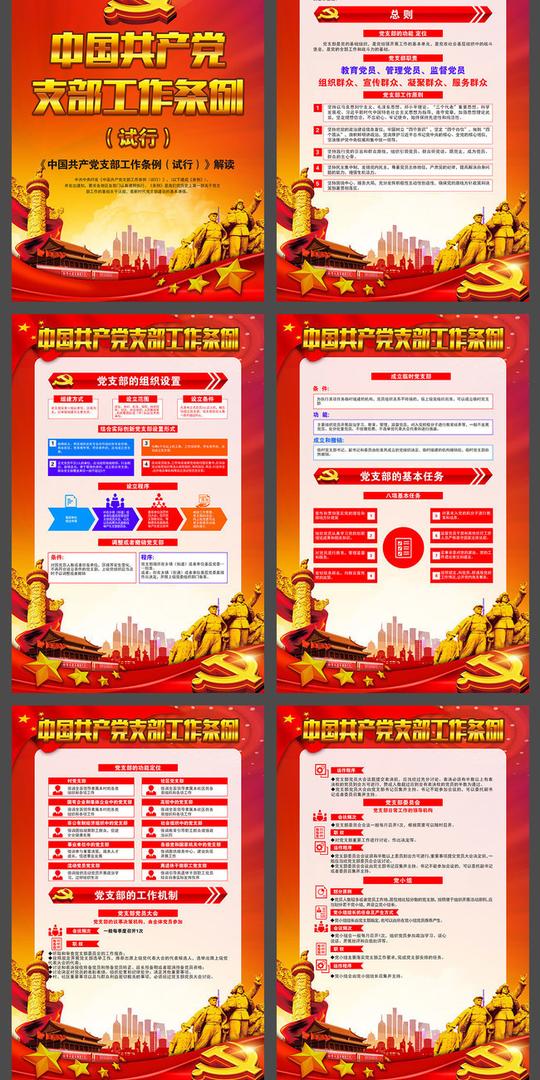 中共党支部工作条例试行学习挂图设计