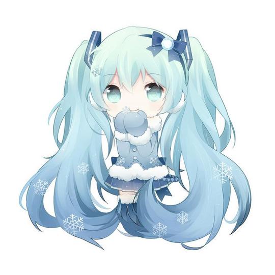 头像原创壁纸初音未来vocaloid小清新唯美暖风雪初音q版id=