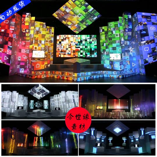 动态动感全息大屏幕布裸眼3d投影秀背景led大屏幕视频背景素材
