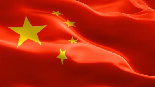 五星红旗中国国旗飘扬明亮视频素材