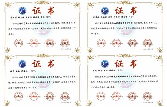 喜报:我院在第十届全国高职高专"发明杯"大学生创新创业大赛中获佳绩