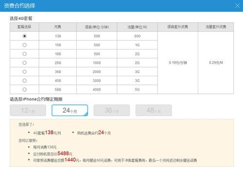 中国移动的38元套餐包含什么?