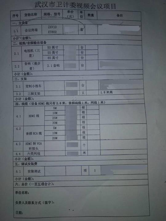 视频会议系统议标招标公告