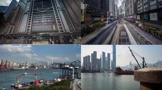 香港街道车流人流地铁人群走动延时摄影拍摄
