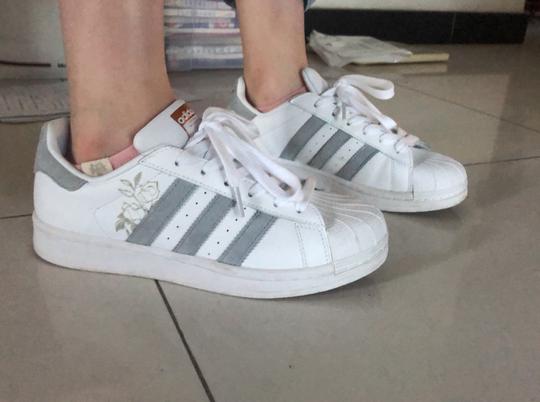 adidas三叶草贝壳头板鞋雾霾蓝灰色限量38码