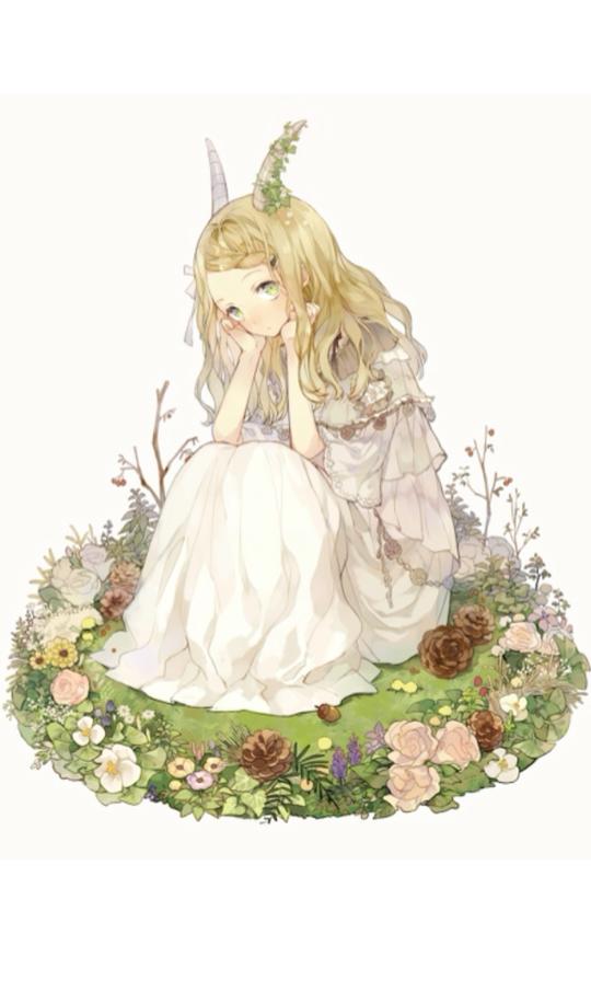 p站动漫少女手机头像田园风手绘插画复古美图小清新