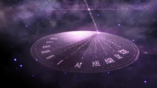 唯美星辰粒子时钟钟摆时间流逝科幻素材_1920x1080