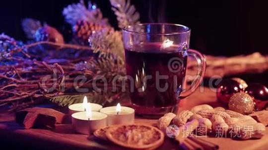 为圣诞节准备的热辣红酒短视频