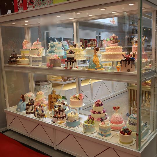蛋糕店展示柜生日蛋糕样品仿真模型设备面包店展示架糕点玻璃商用