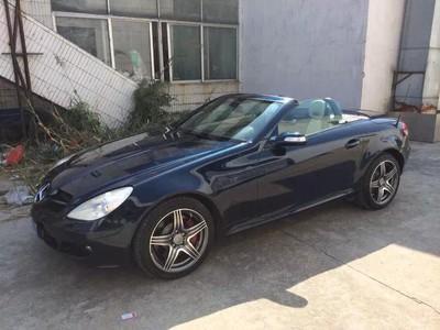08奔驰slk350硬顶敞篷宝蓝色黑白内