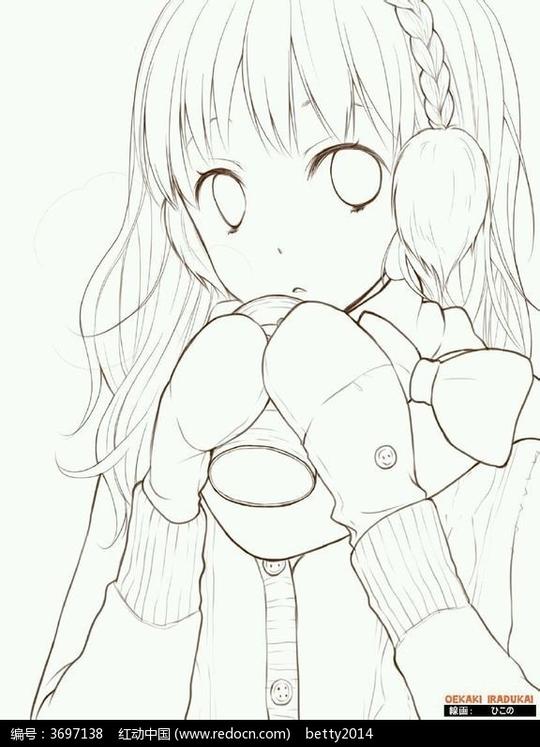 免费素材图片素材漫画插画人物卡通卡通女孩手绘线稿
