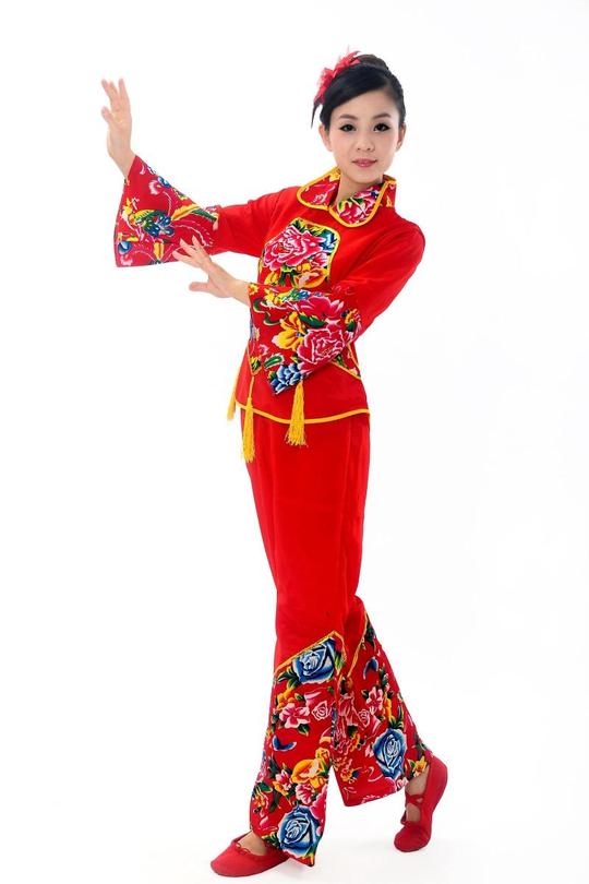 新款东北秧歌舞蹈演出服装女装秋冬大秧歌扭秧歌服装扇子广场