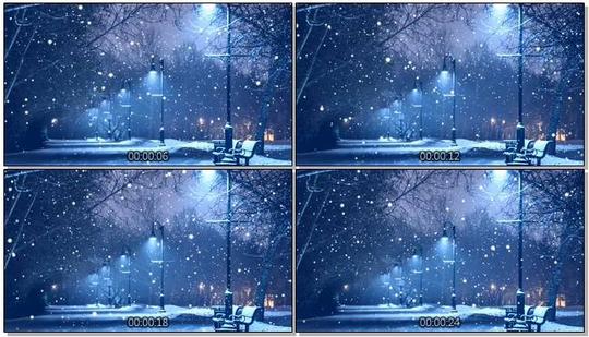 伤感下雪街景视频素材