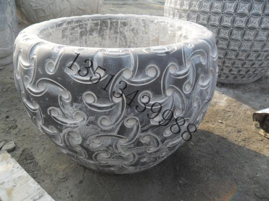 天然大理石雕刻青石鱼缸石头石槽石材工艺养鱼流水槽加工订做