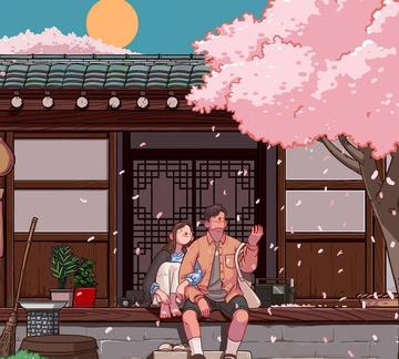 瑟瑟的情侣背景图