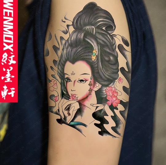 纹墨轩神之眼防水纹身贴天眼图腾花臂花腿纹身贴纸大小腿刺青贴