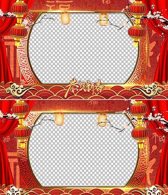 新春拜年透明通道边框视频素材