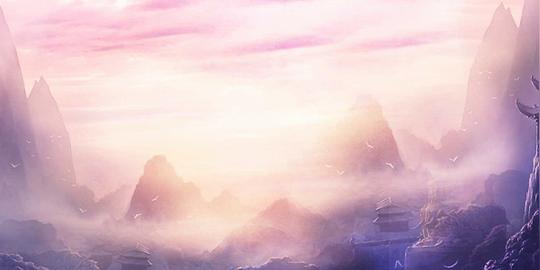 中国风古代建筑仙侠风武侠水墨风景素材背景
