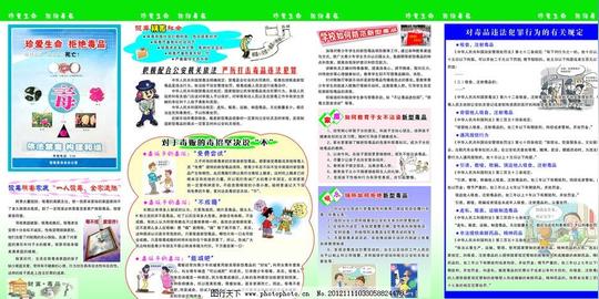 禁毒宣传拒绝毒品卡通素材源文件