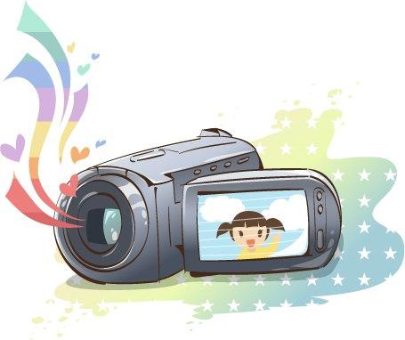 韩国卡通电器物件:摄像机矢量素材