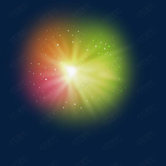 星光光波七彩光团黄色绿色橘色素材图片免费下载_高清