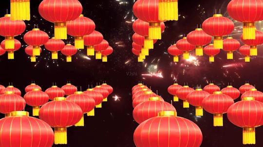 新年灯笼视频_无缝循环_1920x1080_高清视频素材下载