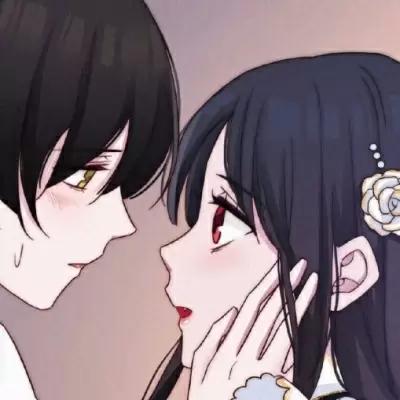 帝江:黑夜有所斯暗黑甜蜜动漫情侣头像,情侣,一对两张,独一无二