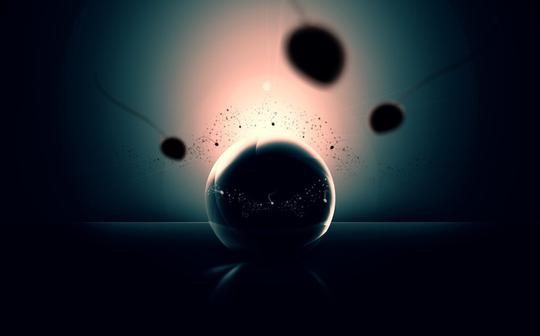 背光的黑色玻璃球-素材公社tooopen.com