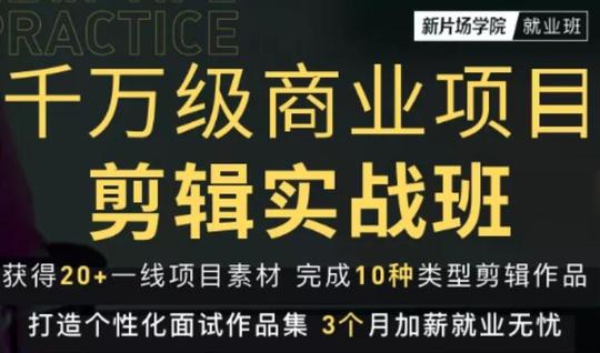 新片场学院千万级商业项目剪辑实战班，做剪辑不在业余(教程+素材)