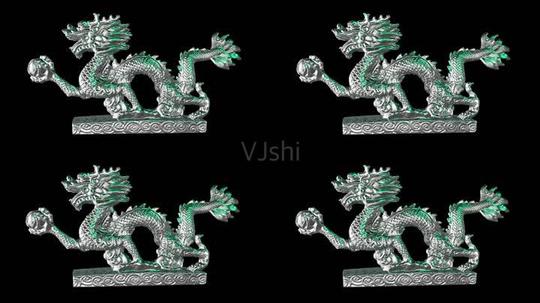 透明通道中国风龙形雕塑视频素材