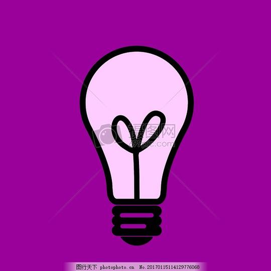 创意灯泡素材粉红色理念紫色多彩符号图标聪明的想法
