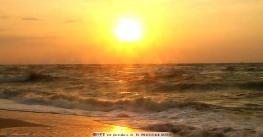海边日落高清视频素材日出日落红日大海风光风景太阳黄色