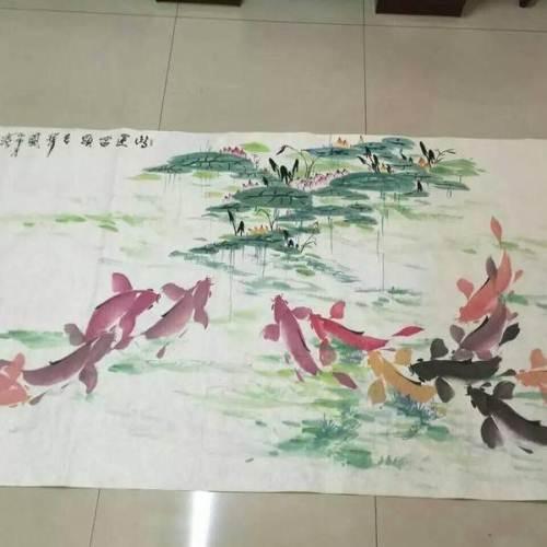 转让著名画家鱼仙子国画作品两幅可小刀