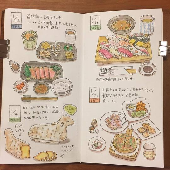 日本博主tamy美食手帐日记,论一个吃货的执着和坚持.