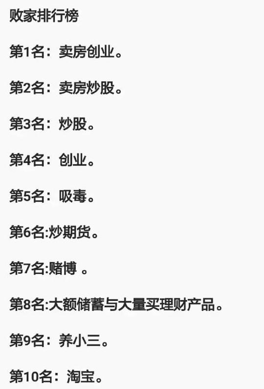 各种败家,卖房创业,毫无疑问是第一.